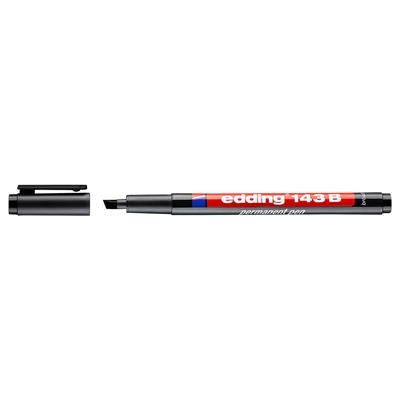 Edding 143 B Çok Amaçlı Asetat Kalemi - Permanent  Kesik Uç 1-3 mm Siyah