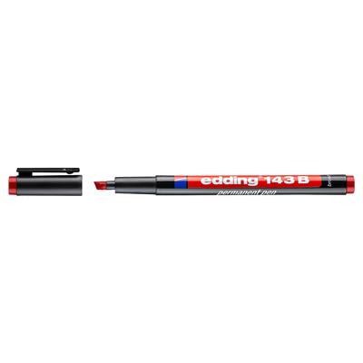 Edding 143 B Çok Amaçlı Asetat Kalemi - Permanent  Kesik Uç 1-3 mm Kırmızı