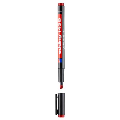 Edding 143 B Çok Amaçlı Asetat Kalemi - Permanent  Kesik Uç 1-3 mm Kırmızı