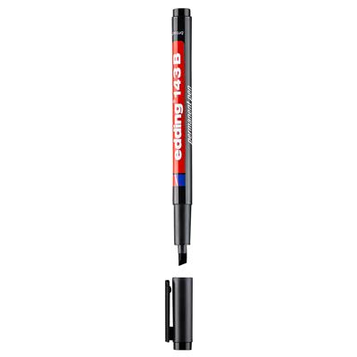 Edding 143 B Çok Amaçlı Asetat Kalemi - Permanent  Kesik Uç 1-3 mm Siyah