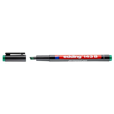 Edding 143 B Çok Amaçlı Asetat Kalemi - Permanent  Kesik Uç 1-3 mm Yeşil