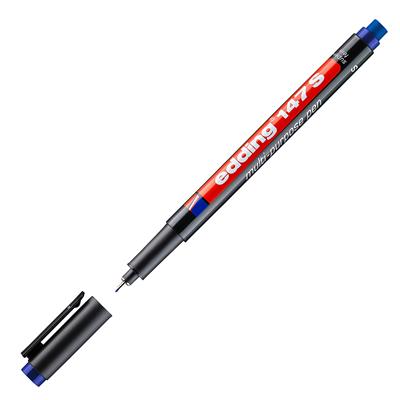 Edding 147 S Çok Amaçlı Asetat Kalemi - Silgili Yuvarlak Uç 0.3 mm Mavi