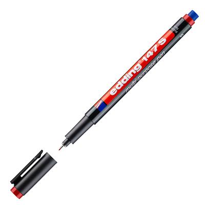 Edding 147 S Çok Amaçlı Asetat Kalemi - Silgili Yuvarlak Uç 0.3 mm Kırmızı