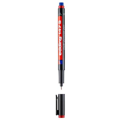 Edding 147 S Çok Amaçlı Asetat Kalemi - Silgili Yuvarlak Uç 0.3 mm Kırmızı