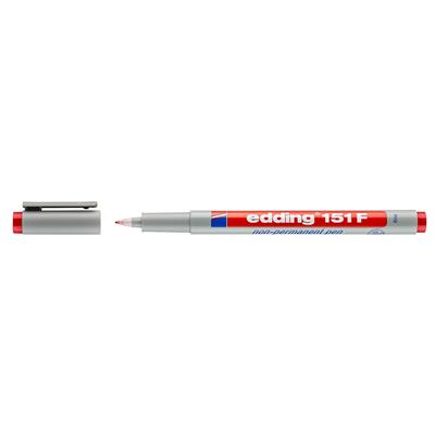 Edding 151 F Çok Amaçlı Asetat Kalemi - Silinebilir,  Kırmızı