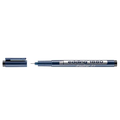 Edding 1880 Teknik Çizim Kalemi Plastik Uç 0.1 mm  Siyah