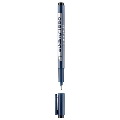 Edding 1880 Teknik Çizim Kalemi Plastik Uç 0.8 mm  Siyah