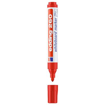 Edding 260 Beyaz Yazı Tahtası Kalemi Yuvarlak Uç  1.5-3 mm Kırmızı