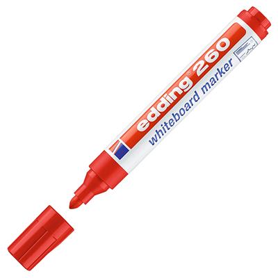 Edding 260 Beyaz Yazı Tahtası Kalemi Yuvarlak Uç  1.5-3 mm Kırmızı