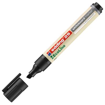 Edding 29 EcoLine Beyaz Yazı Tahtası Kalemi Kesik  Uç 1-5 mm Siyah