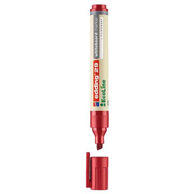 Edding 29 EcoLine Beyaz Yazı Tahtası Kalemi Kesik  Uç 1-5 mm Kırmızı
