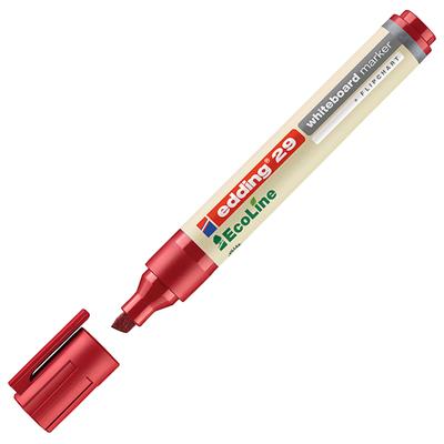 Edding 29 EcoLine Beyaz Yazı Tahtası Kalemi Kesik  Uç 1-5 mm Kırmızı