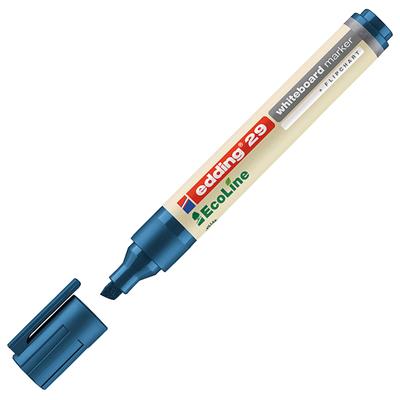 Edding 29 EcoLine Beyaz Yazı Tahtası Kalemi Kesik  Uç 1-5 mm Mavi