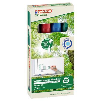 Edding 29 EcoLine Beyaz Yazı Tahtası Kalemi Kesik  Uç 1-5 mm 4lü Set
