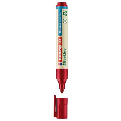 Edding 31 Ecoline Flipchart Kalemi Yuvarlak Uç  1.5-3 mm Kırmızı