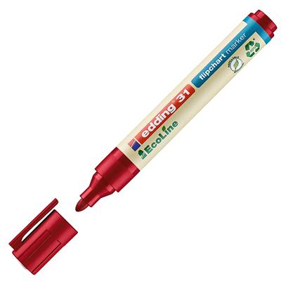 Edding 31 Ecoline Flipchart Kalemi Yuvarlak Uç  1.5-3 mm Kırmızı