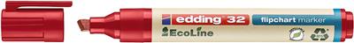 Edding 32 Ecoline Flipchart Kalemi Kesik Uç 1-5 mm  Kırmızı