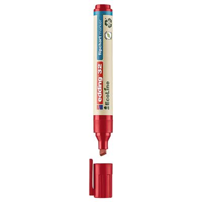 Edding 32 Ecoline Flipchart Kalemi Kesik Uç 1-5 mm  Kırmızı
