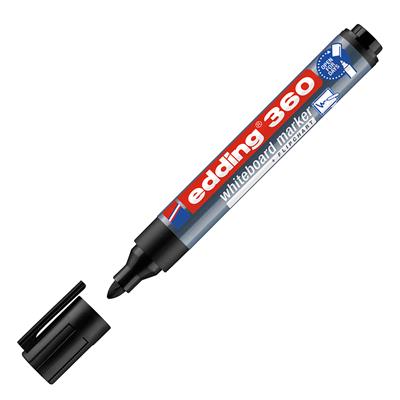 Edding 360 Beyaz Yazı Tahtası Kalemi Yuvarlak Uç 1.5-3 mm Siyah