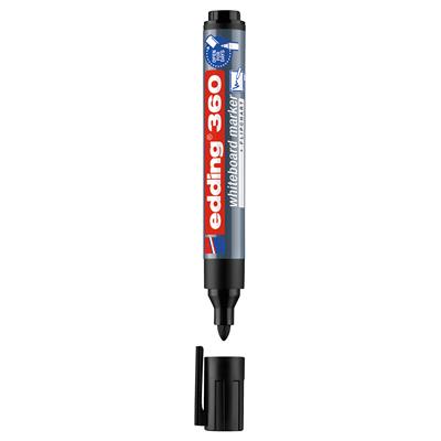 Edding 360 Beyaz Yazı Tahtası Kalemi Yuvarlak Uç 1.5-3 mm Siyah