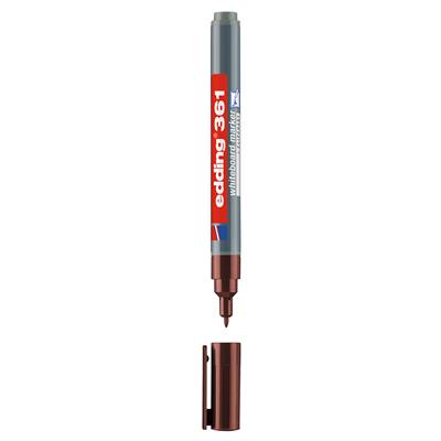 Edding 361 Beyaz Yazı Tahtası Kalemi Yuvarlak Uç 1 mm Kahverengi