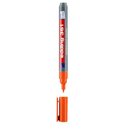 Edding 361 Beyaz Yazı Tahtası Kalemi Yuvarlak Uç 1 mm Turuncu