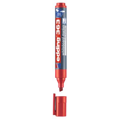 Edding 363 Beyaz Yazı Tahtası Kalemi Kesik Uç 1-5 mm Kırmızı