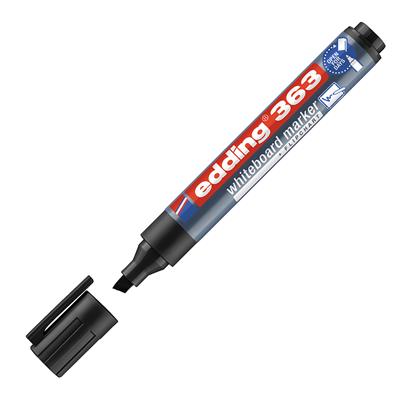 Edding 363 Beyaz Yazı Tahtası Kalemi Kesik Uç 1-5 mm Siyah