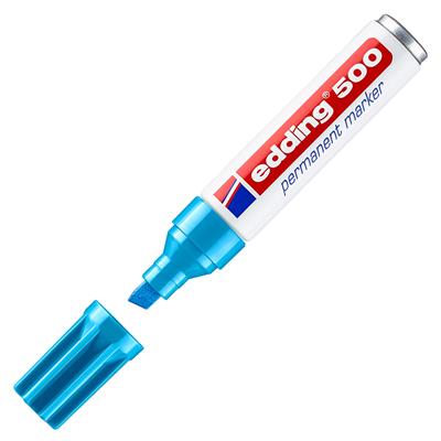 Edding 500 Permanent Marko¨r Kesik Uç 2-7 mm Açık  Açık Mavi