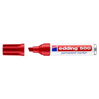 Edding 500 Permanent Markör Kesik Uç 2-7 mm Krmz
