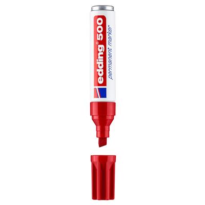 Edding 500 Permanent Markör Kesik Uç 2-7 mm Krmz