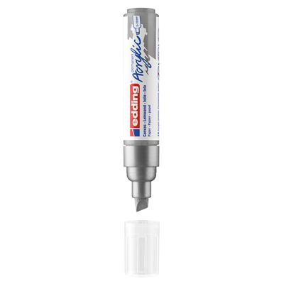 Edding 5000 Kalın Uçlu Akrilik Markör Kesik Uç 5-10 mm Gümüş Mat