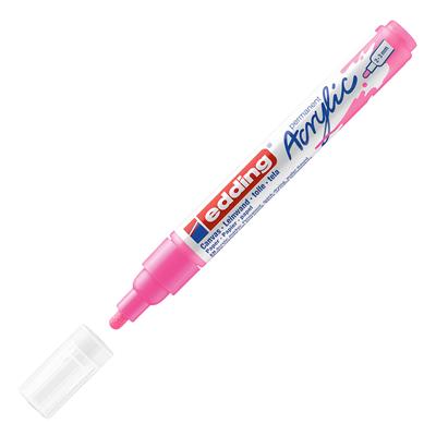 Edding 5100 Orta Uçlu Akrilik Markör Yuvarlak Uç 2-3 mm Fosforlu Pembe