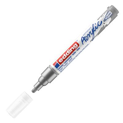 Edding 5100 Orta Uçlu Akrilik Markör Yuvarlak Uç 2-3 mm Gümüş Mat