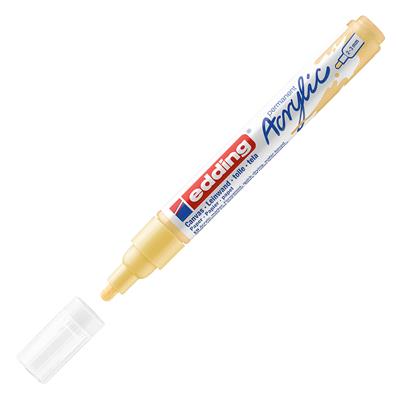 Edding 5100 Orta Uçlu Akrilik Markör Yuvarlak Uç 2-3 mm Pastel Sarı Mat