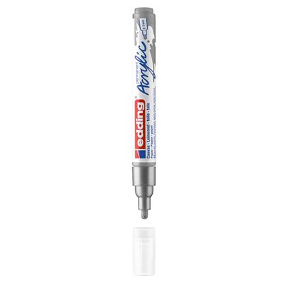 Edding 5100 Orta Uçlu Akrilik Markör Yuvarlak Uç 2-3 mm Gümüş Mat
