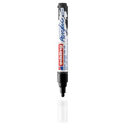 Edding 5100 Orta Uçlu Akrilik Markör Yuvarlak Uç 2-3 mm Siyah Mat