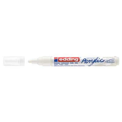 Edding 5100 Orta Uçlu Akrilik Markör Yuvarlak Uç 2-3 mm Trafik Beyaz Mat