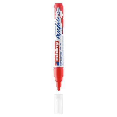 Edding 5100 Orta Uçlu Akrilik Markör Yuvarlak Uç 2-3 mm Trafik Kırmızı Mat
