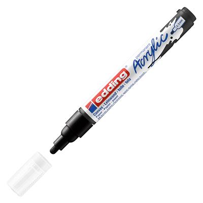 Edding 5100 Orta Uçlu Akrilik Markör Yuvarlak Uç 2-3 mm Siyah Mat