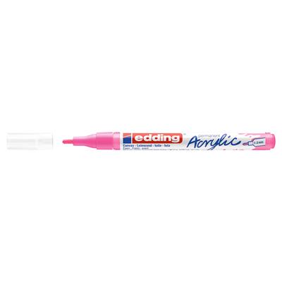 Edding 5300 İnce Uçlu Akrilik Markör Yuvarlak Uç 1-2 mm Fosforlu Pembe