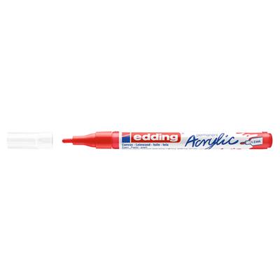 Edding 5300 İnce Uçlu Akrilik Markör Yuvarlak Uç 1-2 mm Trafik Kırmızı Mat