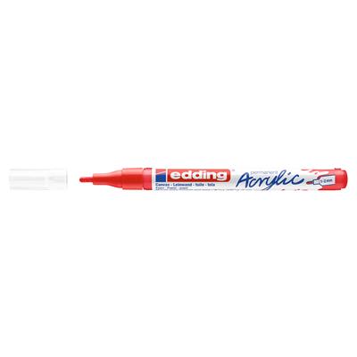 Edding 5300 İnce Uçlu Akrilik Markör Yuvarlak Uç 1-2 mm Trafik Kırmızı Mat