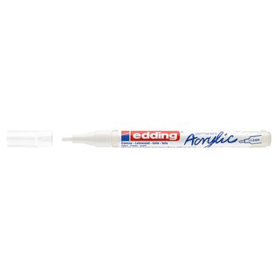 Edding 5300 İnce Uçlu Akrilik Markör Yuvarlak Uç  1-2 mm Trafik Beyaz Mat