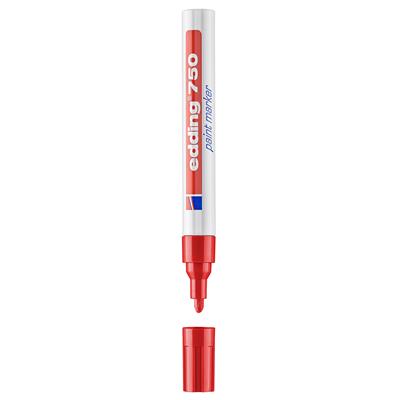 Edding 750 Tam Örtücü Boya Kalemi Yuvarlak Uç  2-4 mm Kırmızı