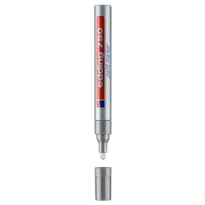 Edding 750 Tam Örtücü Boya Kalemi Yuvarlak Uç  2-4 mm Gümüş