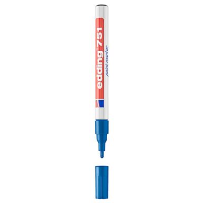 Edding 751 Tam Örtücü Boya Kalemi Yuvarlak Uç   1-2 mm Mavi