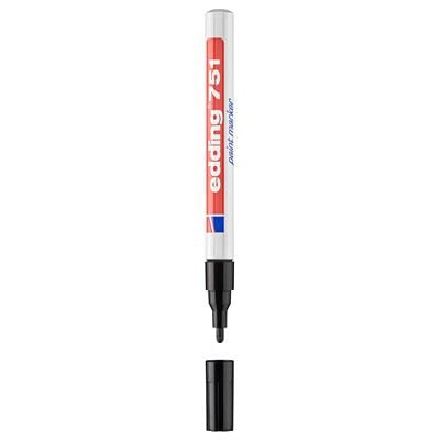 Edding 751 Tam Örtücü Boya Kalemi Yuvarlak Uç   1-2 mm Siyah