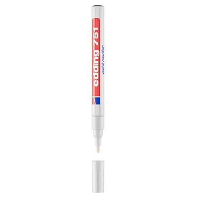 Edding 751 Tam Örtücü Boya Kalemi Yuvarlak Uç   1-2 mm Beyaz