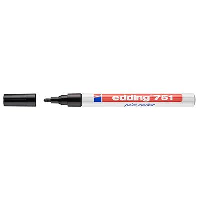 Edding 751 Tam Örtücü Boya Kalemi Yuvarlak Uç   1-2 mm Siyah
